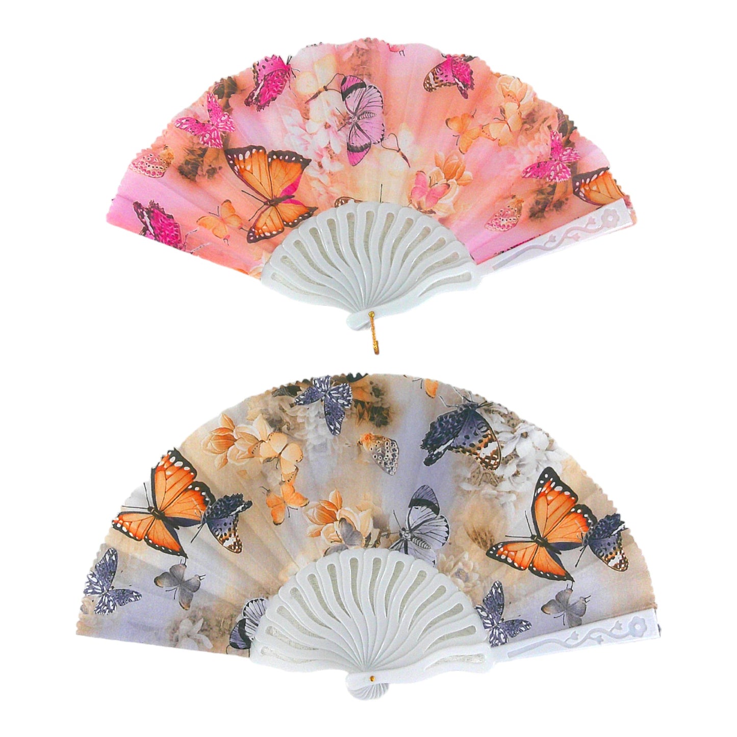 BUTTERFLY FOLDING HAND FAN 0380 (12PC)