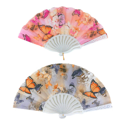 BUTTERFLY FOLDING HAND FAN 0380 (12PC)