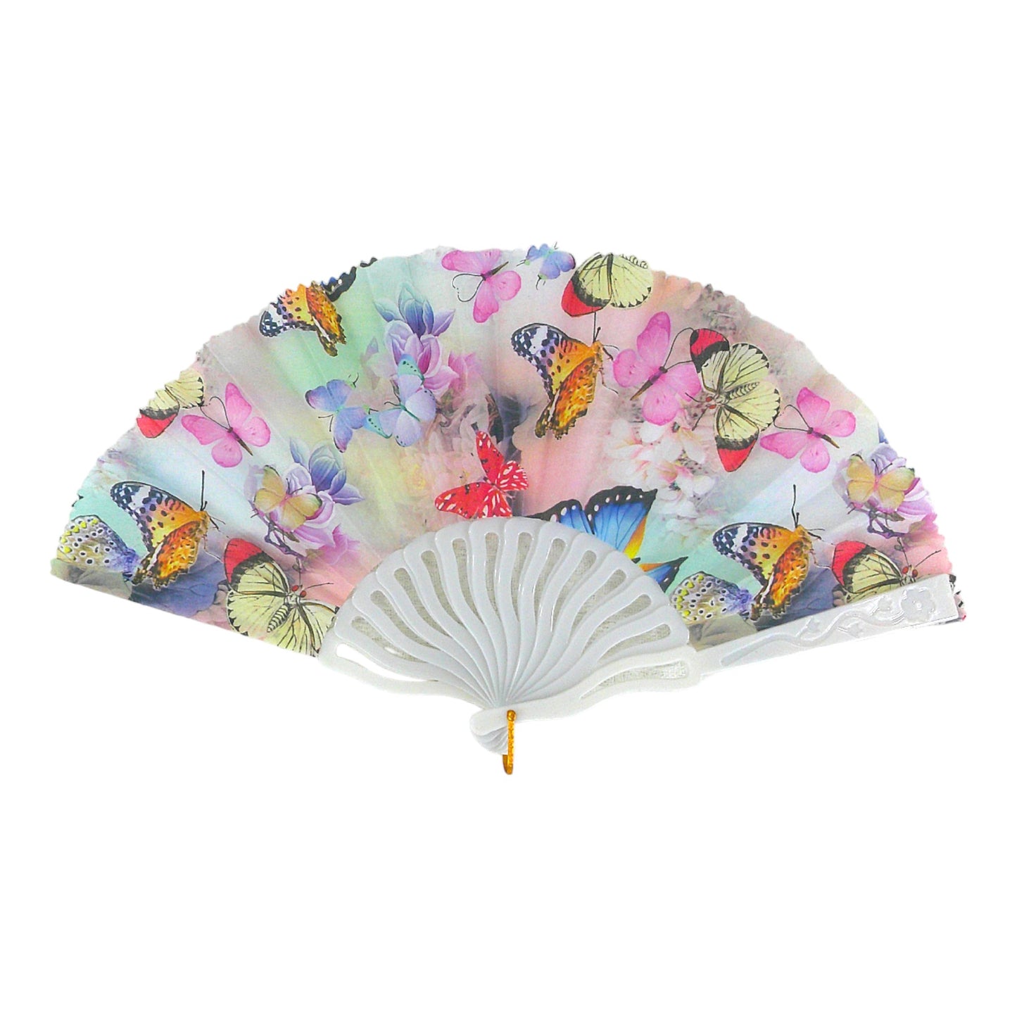 BUTTERFLY FOLDING HAND FAN 0380 (12PC)