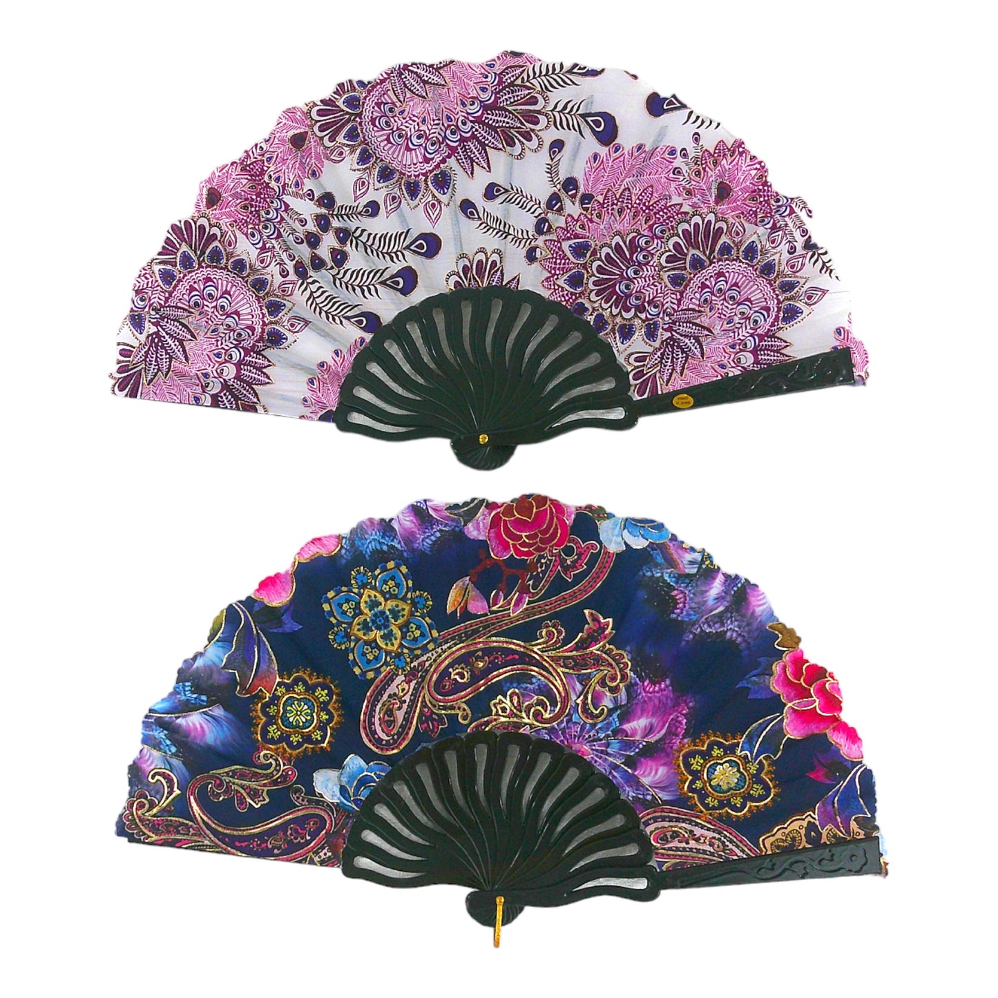 PAISLEY PATTERN FOLDING HAND FAN 0388 (12PC)