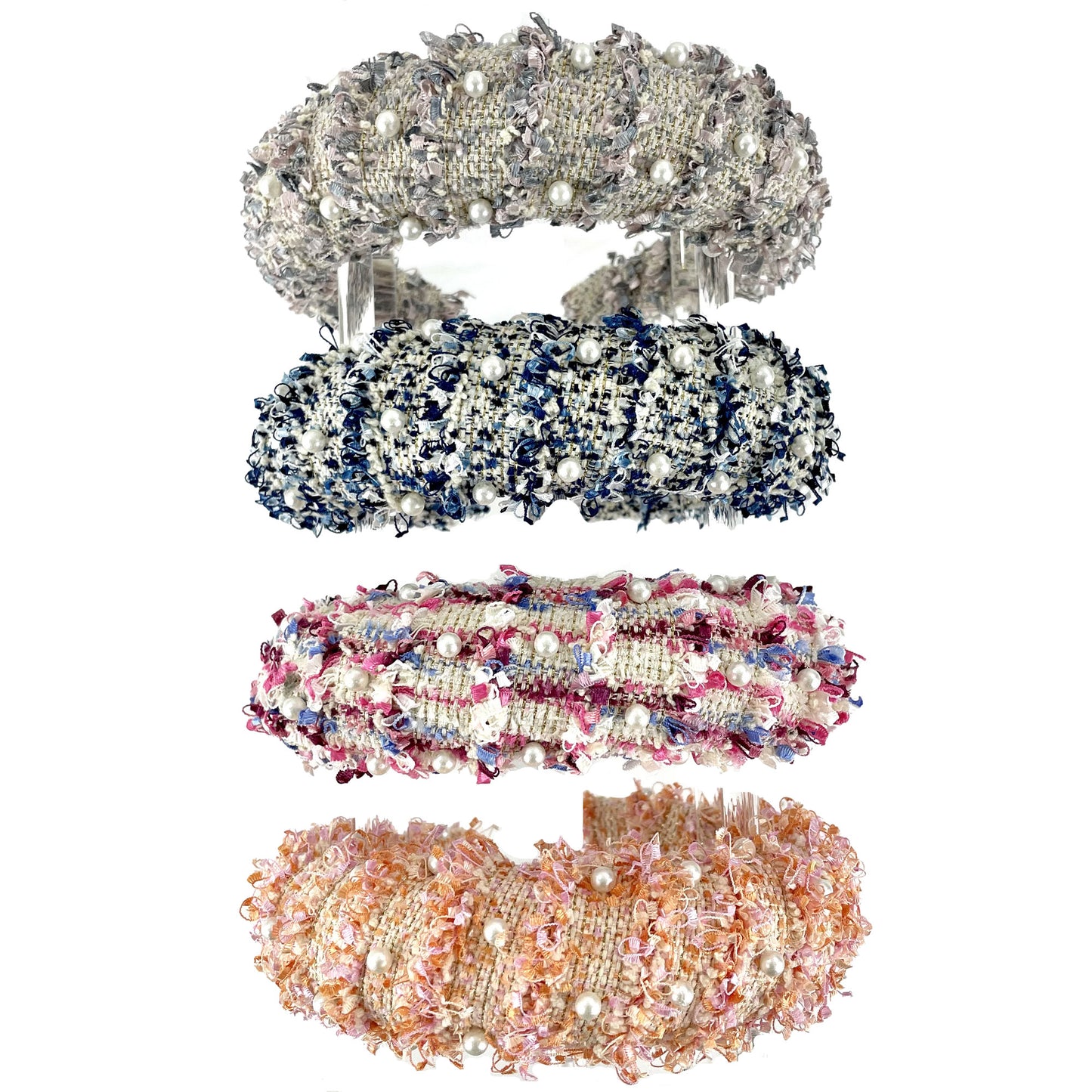 PEARL DECOR TWEED HEADBAND HB1012-33 (12PC)