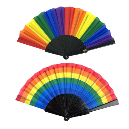 RAINBOW FOLDING HAND FAN 10350 (12PC)