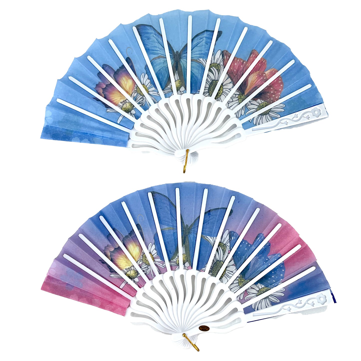 BUTTERFLY FOLDING HAND FAN 10373 (12PC)