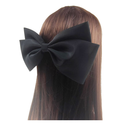 9.5 INCHES LARGE SATIN PLAIN DOUBLE BOW CLIP 4112-6 (12PC)