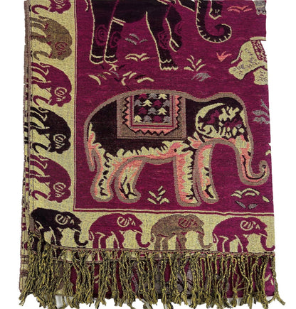 METALLIC PASHMINA ELEPHANT PATTERN GM35 (12PC)