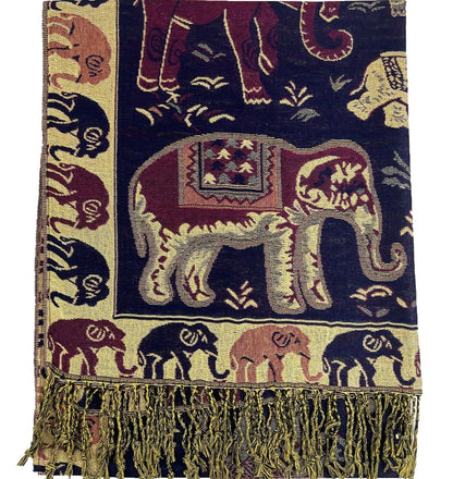 METALLIC PASHMINA ELEPHANT PATTERN GM35 (12PC)