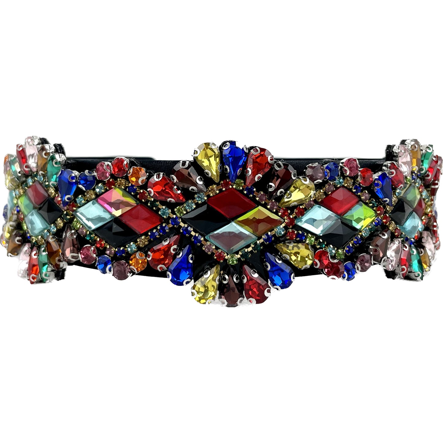 MULTI CRYTAL DECOR HEADBAND HB1226-10 (12PC)