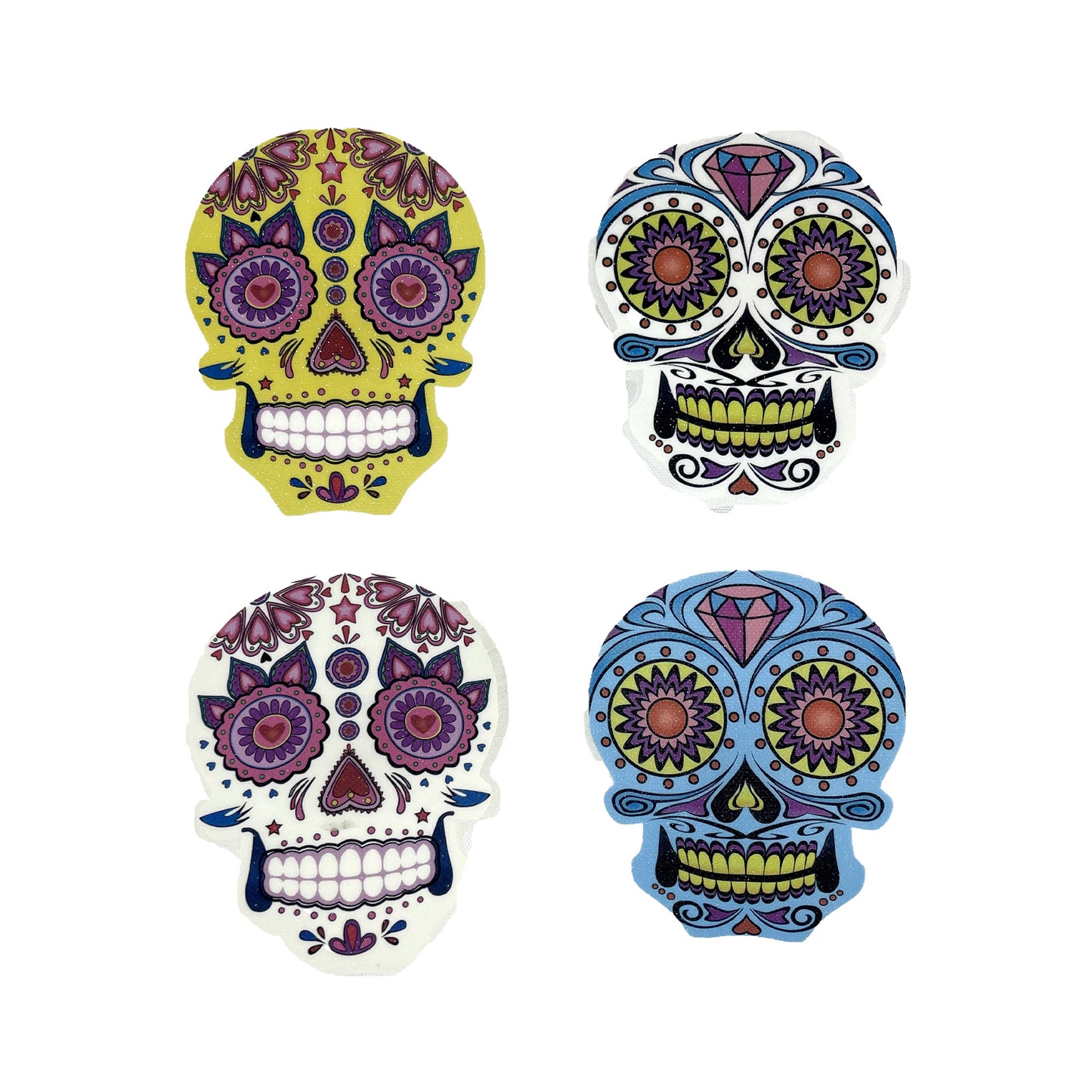 HALLOWEEN SKULL LIGHT DECORATION STICKER 823-51A (12PC)