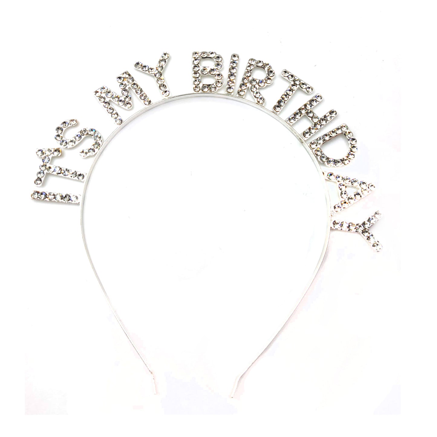 IRON ALLOY RHINESTONE IT'S MY BIRTHDAY HEADBAND TI3117-3 (12PC)