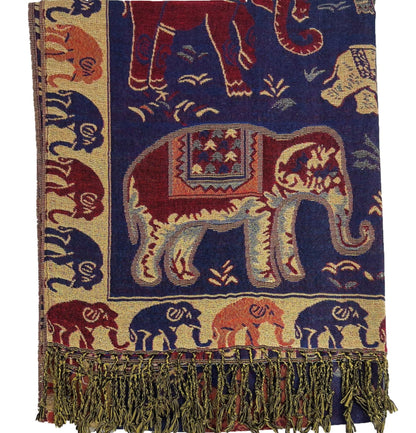 METALLIC PASHMINA ELEPHANT PATTERN GM35 (12PC)