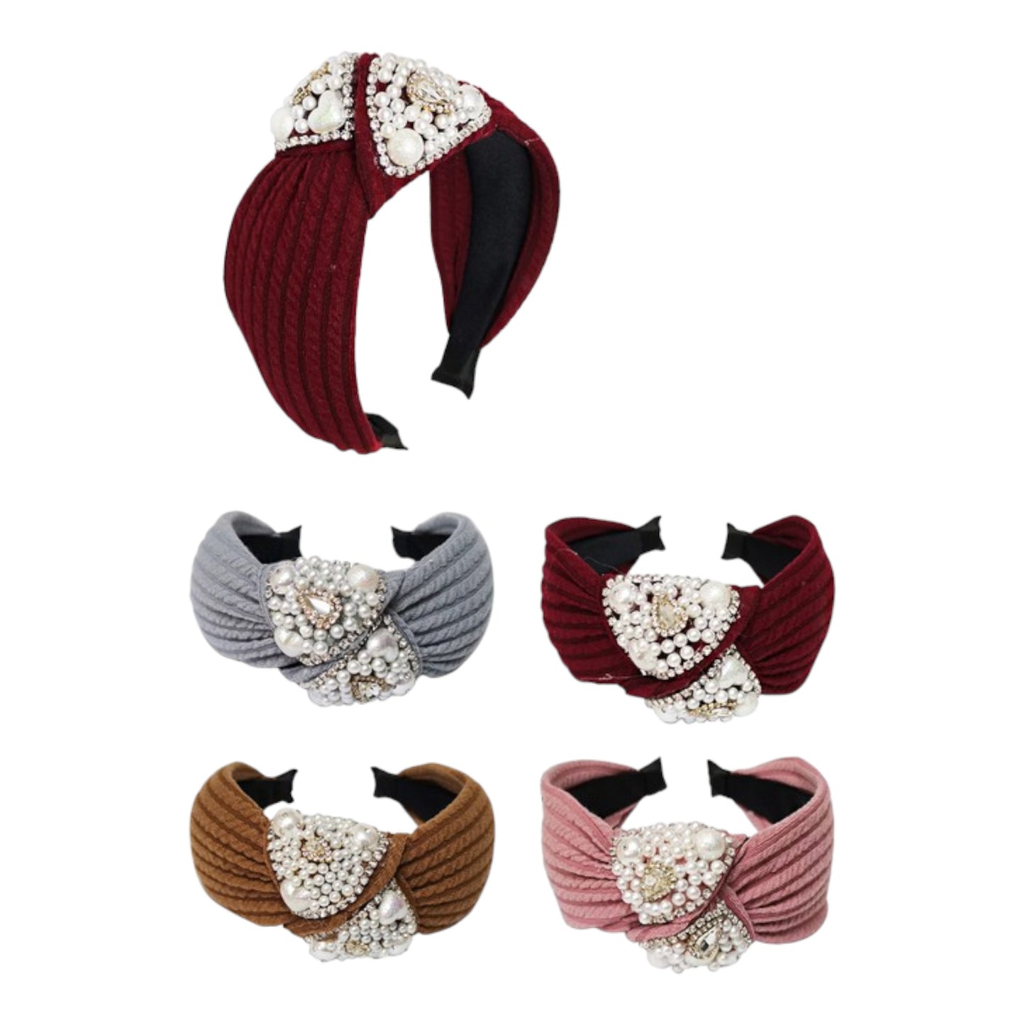 PEARL DECOR KNOT HEADBAND HB2417-41 (12PC)