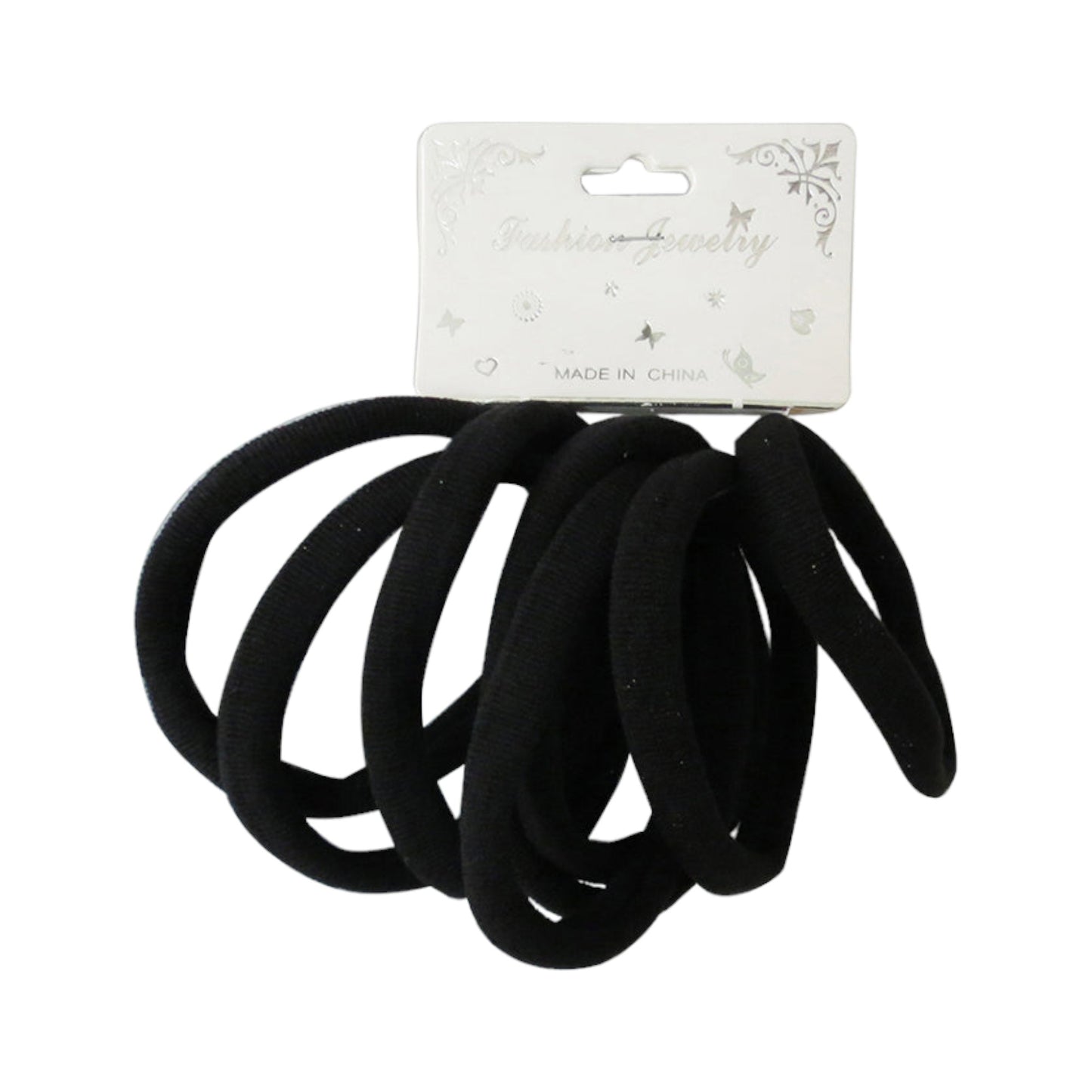 8.5CM BLACK HAIR TIE 8BK (12PC)