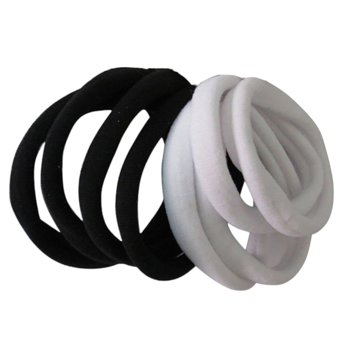 8.5CM BLACK WHITE MIX HAIR TIE RB8BW (12PC)