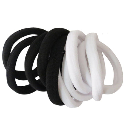 5.5CM BLACK WHITE MIX HAIR TIE RB10BW (12PC)