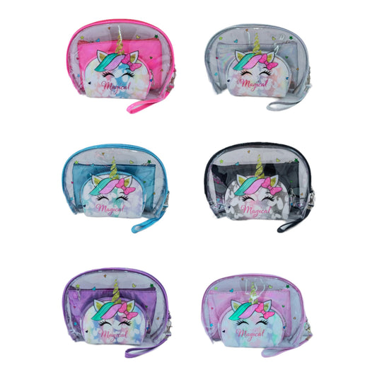 CLEAR UNICORN POUCH SET 4226-6 (12PC)