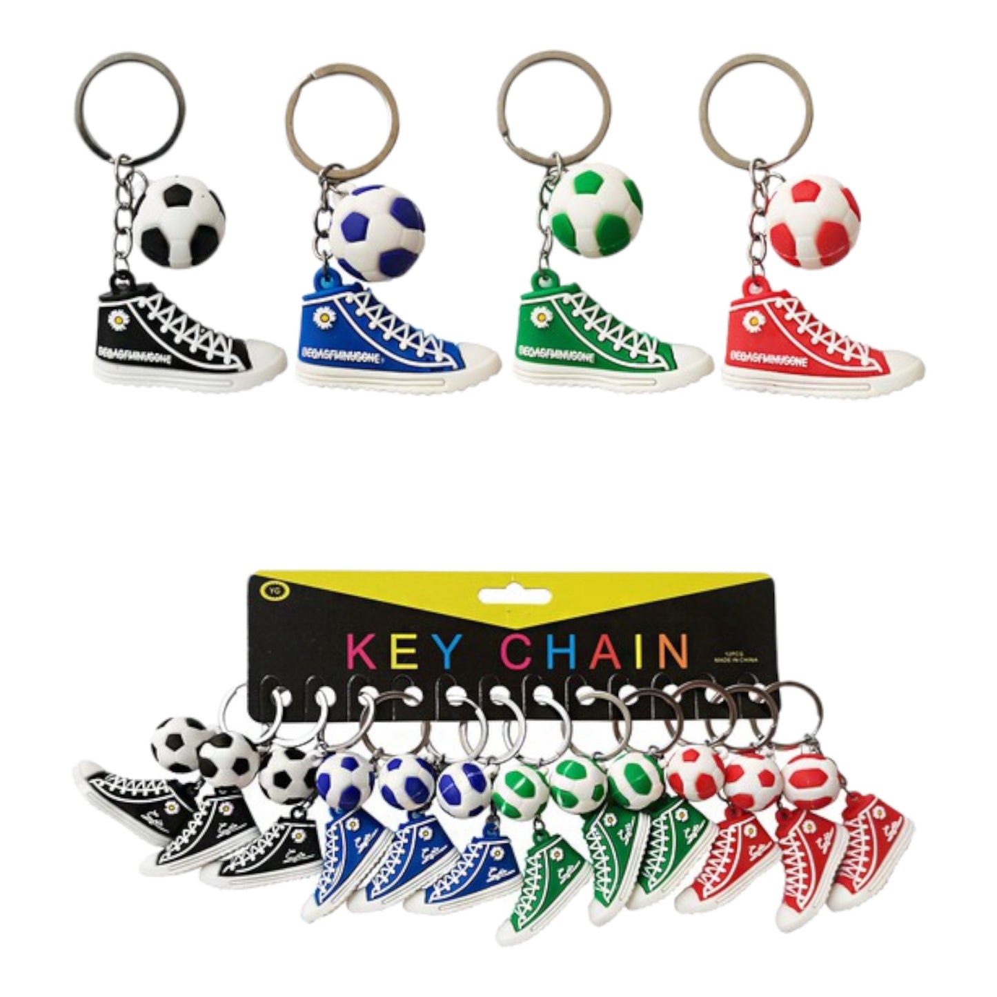 SNEAKERS BALL KEY CHAIN KC2901-63 (12PC)