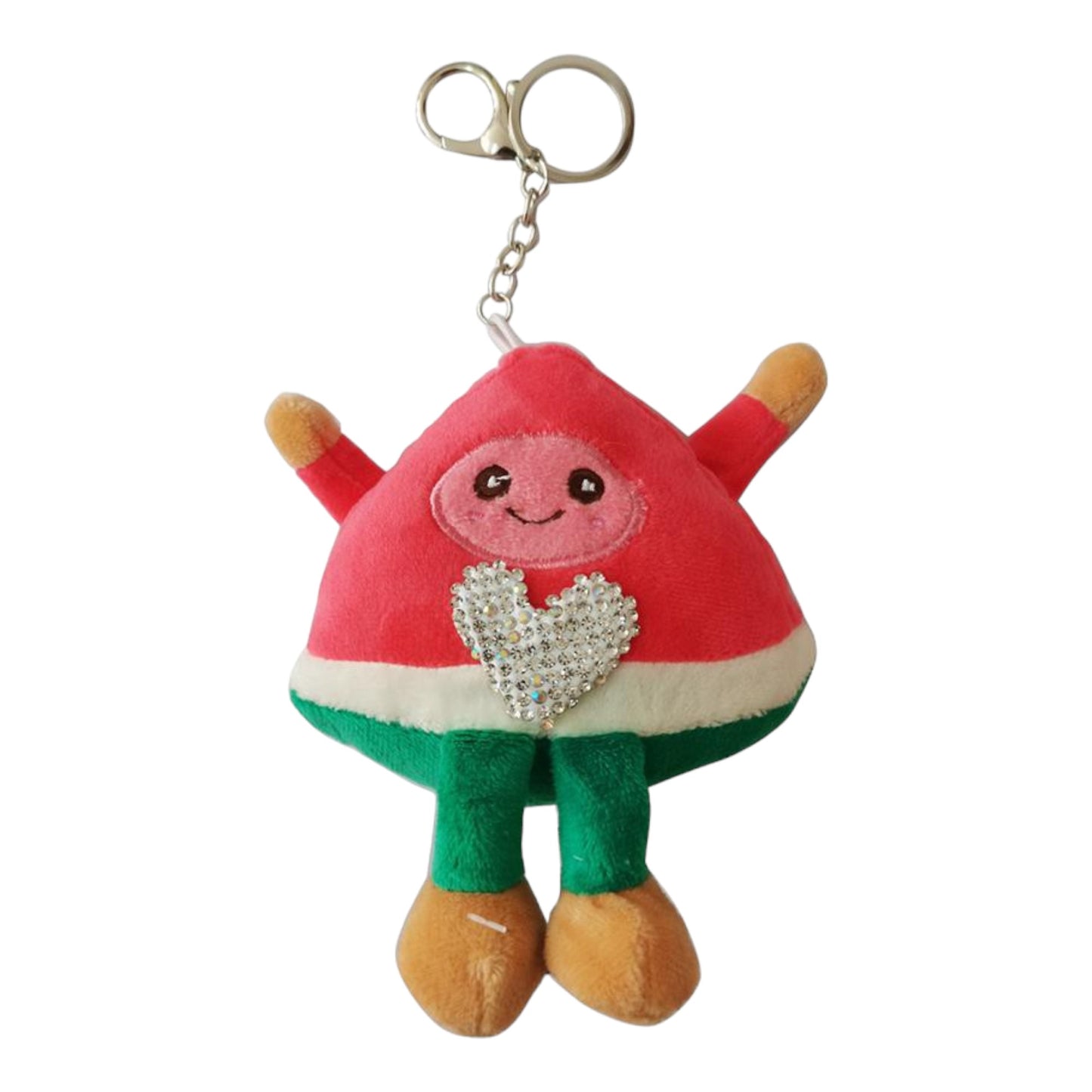 RHINESTONE WATERMELON PLUSH KEY CHAIN KC224-11 (12PC)