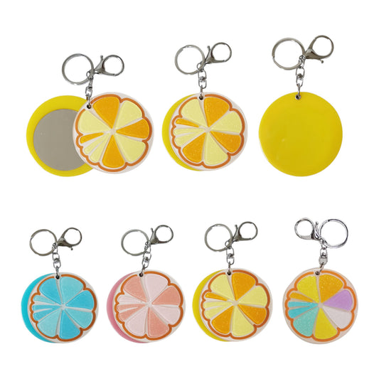 ORANGE COMPACT MIRROR KEY CHAIN 510-29 (12PC)