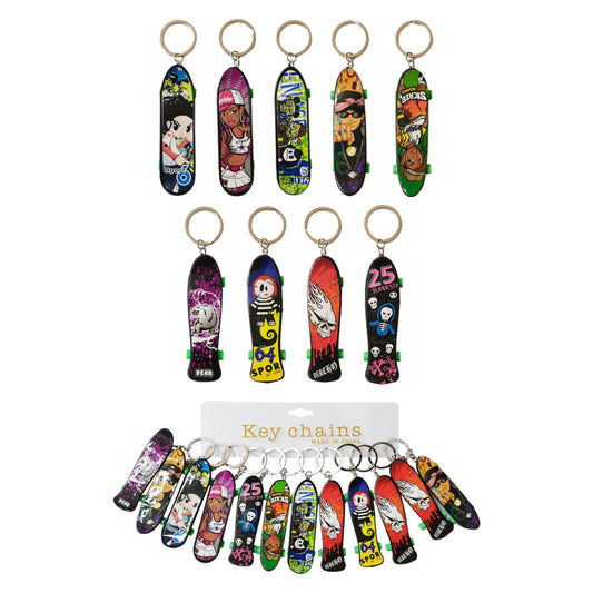 GRAPHIC SKATEBOARD KEY CHAIN KC626-16 (12PC)