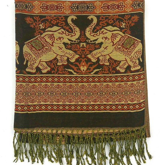 METALLIC PASHMINA ELEPHANT PATTERN GM49 (12PC)