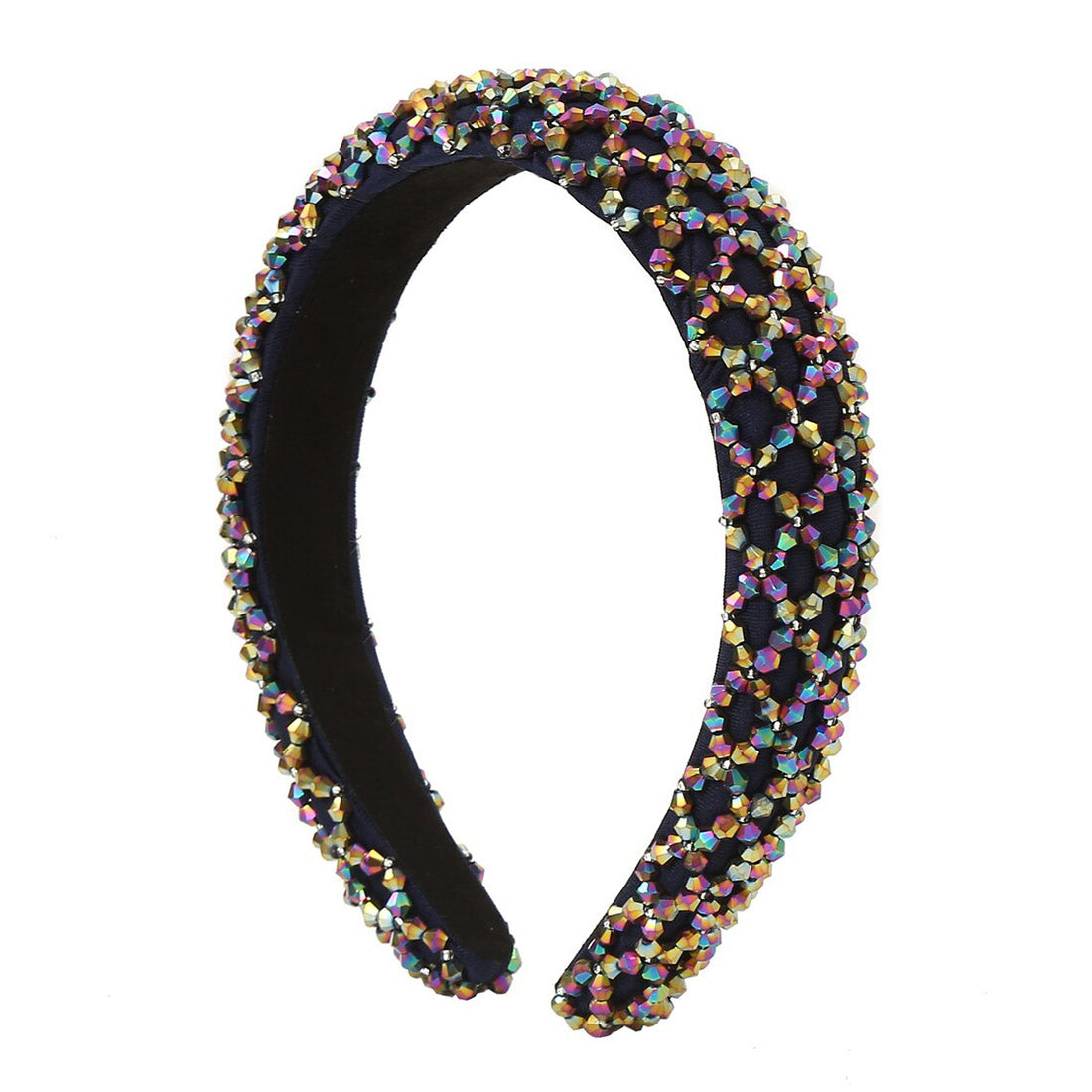 MULTI CRYSTAL DECOR HEADBAND HB1204-2 (12PC)