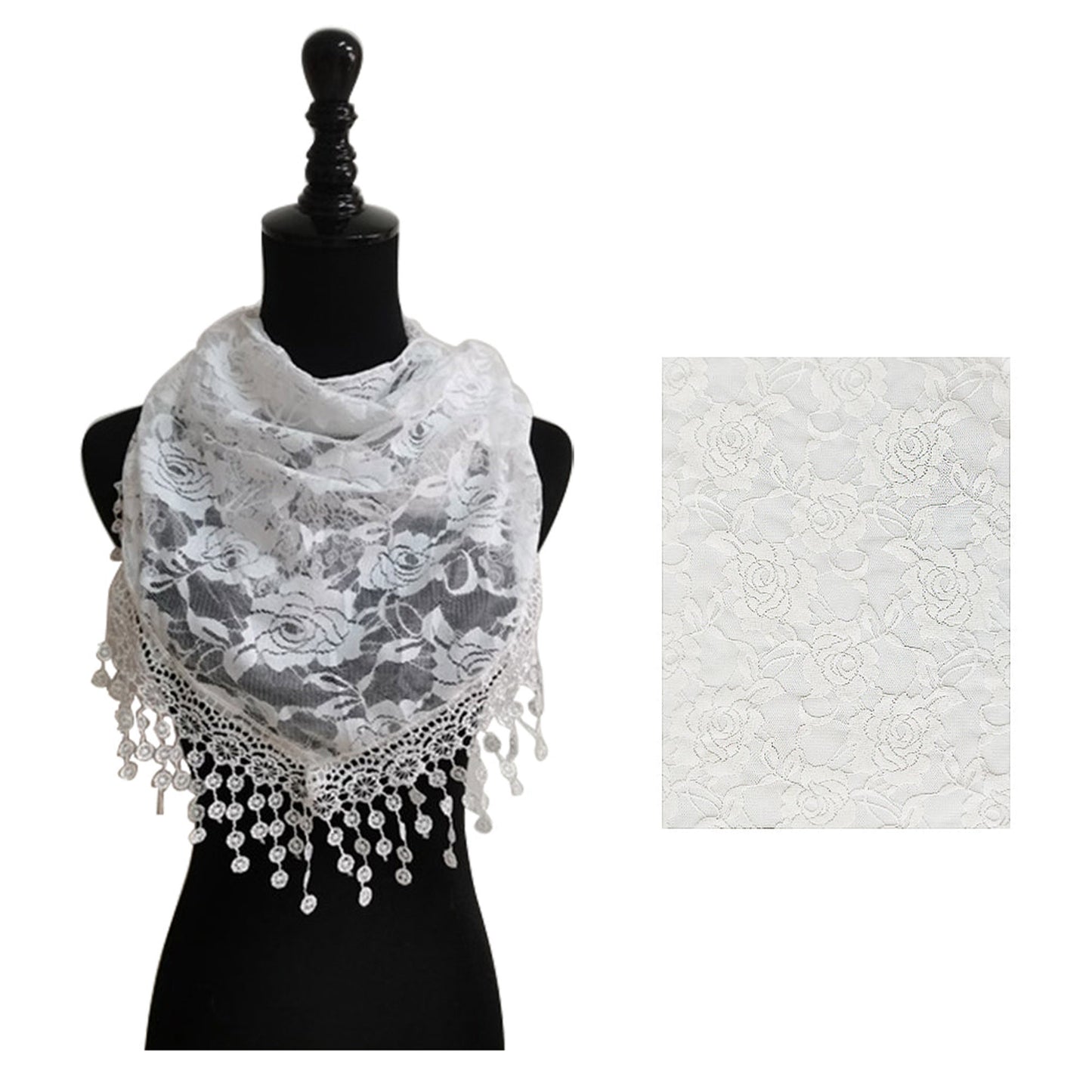 ROSE PATTERN LACE SCARVES 200629 (12PC)