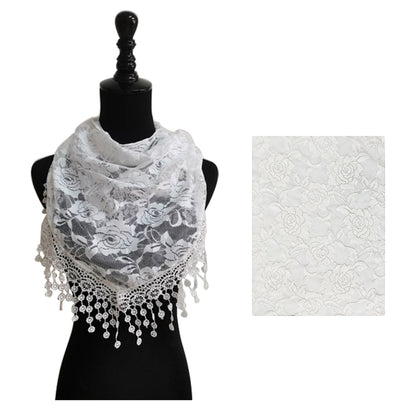 ROSE PATTERN LACE SCARVES 200629 (12PC)