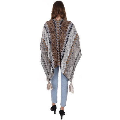 VINTAGE STYLED TASSEL PONCHO PO21041 (6PC)