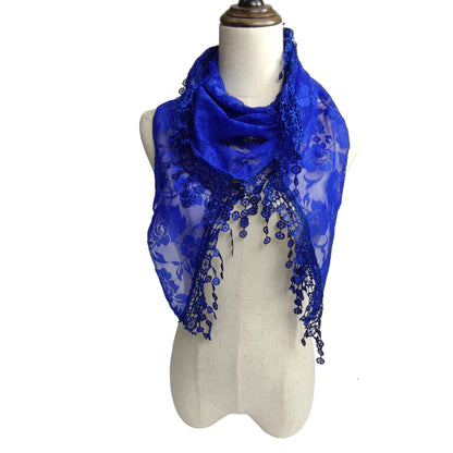 ROSE PATTERN LACE SCARVES 200629MIX (12PC)