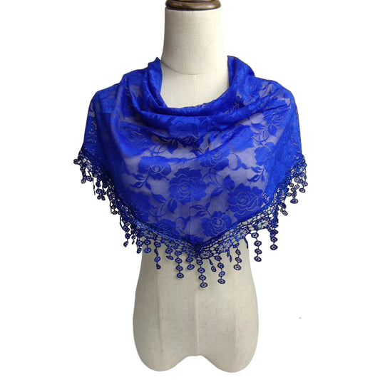 ROSE PATTERN LACE SCARVES 200629MIX (12PC)