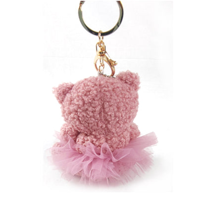 RHINESTONE SKIRT BEAR PLUSH KEY CHAIN KC1026-28 (12PC)