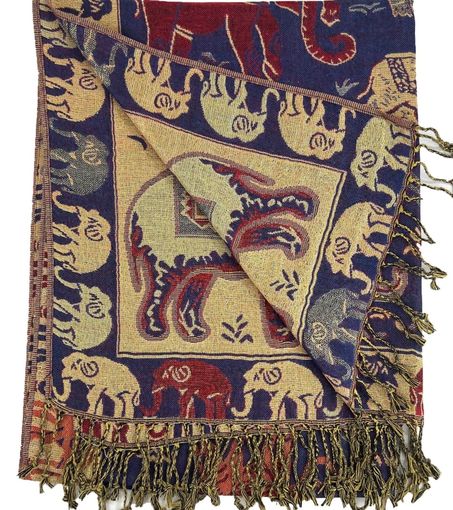 METALLIC PASHMINA ELEPHANT PATTERN GM35 (12PC)