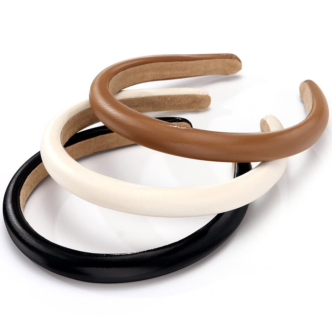 PLAIN LEATHER HEADBAND HB1207-3 (12PC)