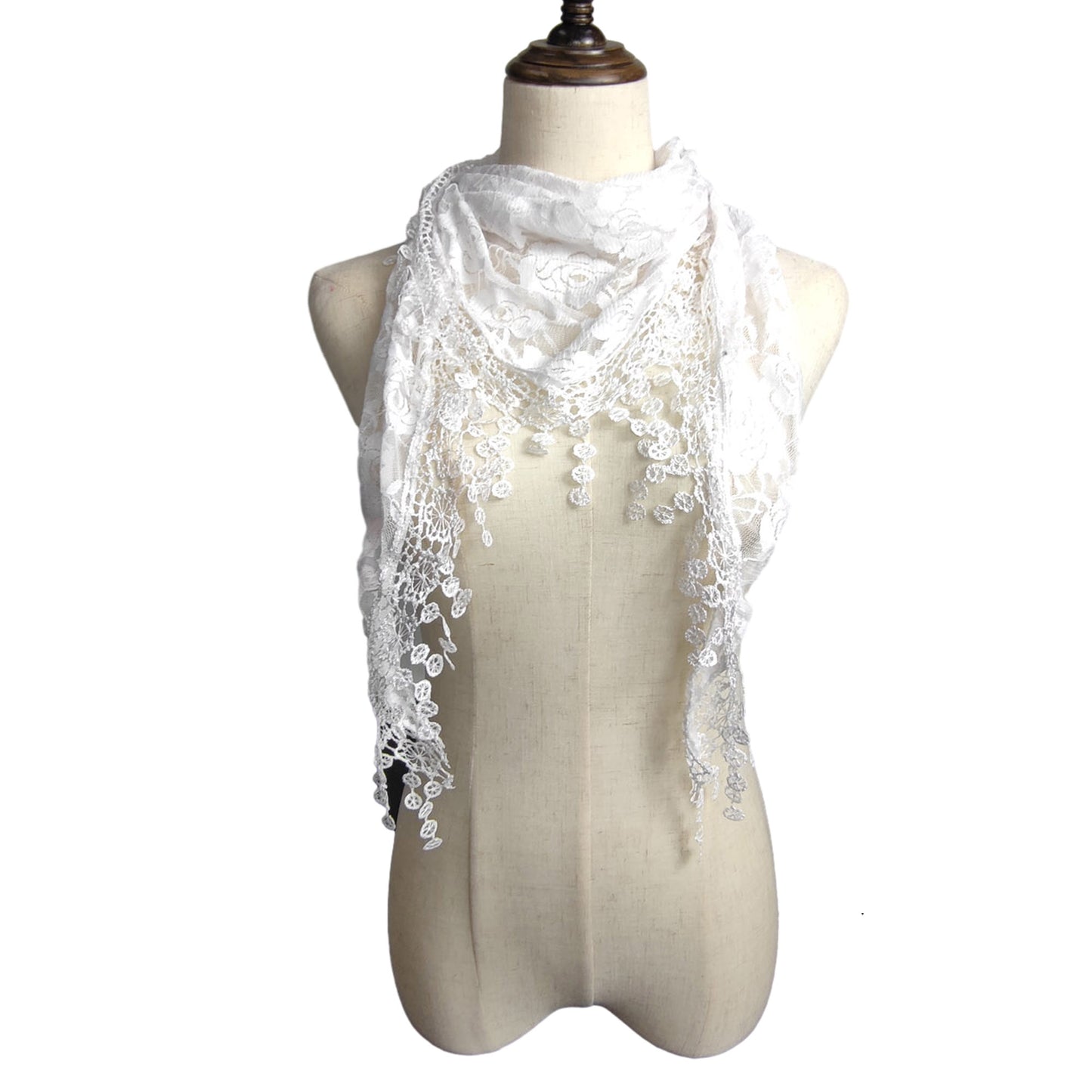 ROSE PATTERN LACE SCARVES 200629 (12PC)