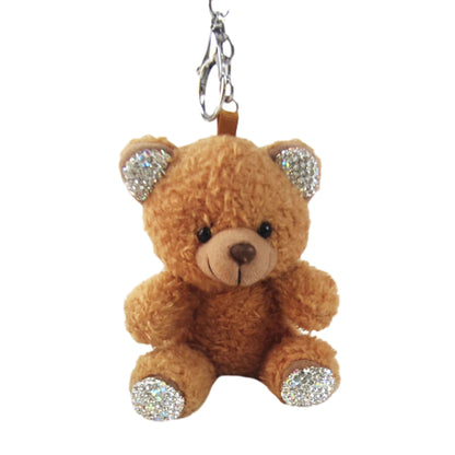 RHINESTONE BEAR PLUSH KEY CHAIN KC1026-8 (12PC)