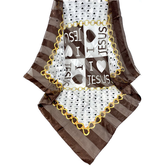 SILKY SCARF I LOVE JESUS 3720-1 (12PC)