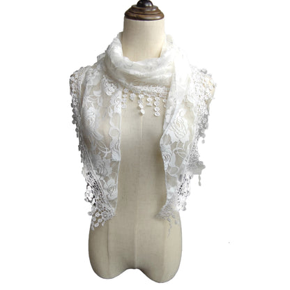 ROSE PATTERN LACE SCARVES 200629 (12PC)