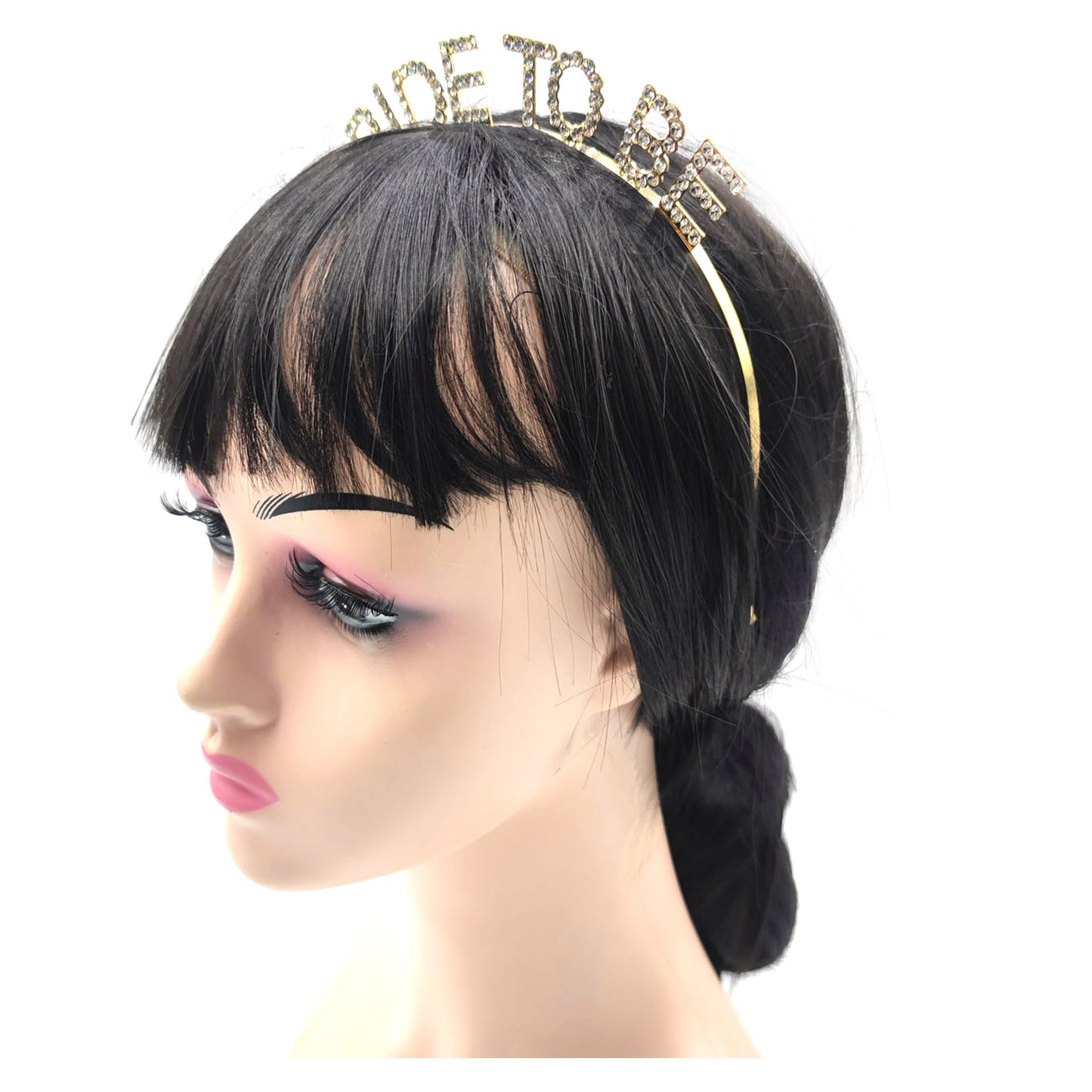 IRON ALLOY RHINESTONE BRIDE TO BE HEADBAND TI3117-6 (12PC)