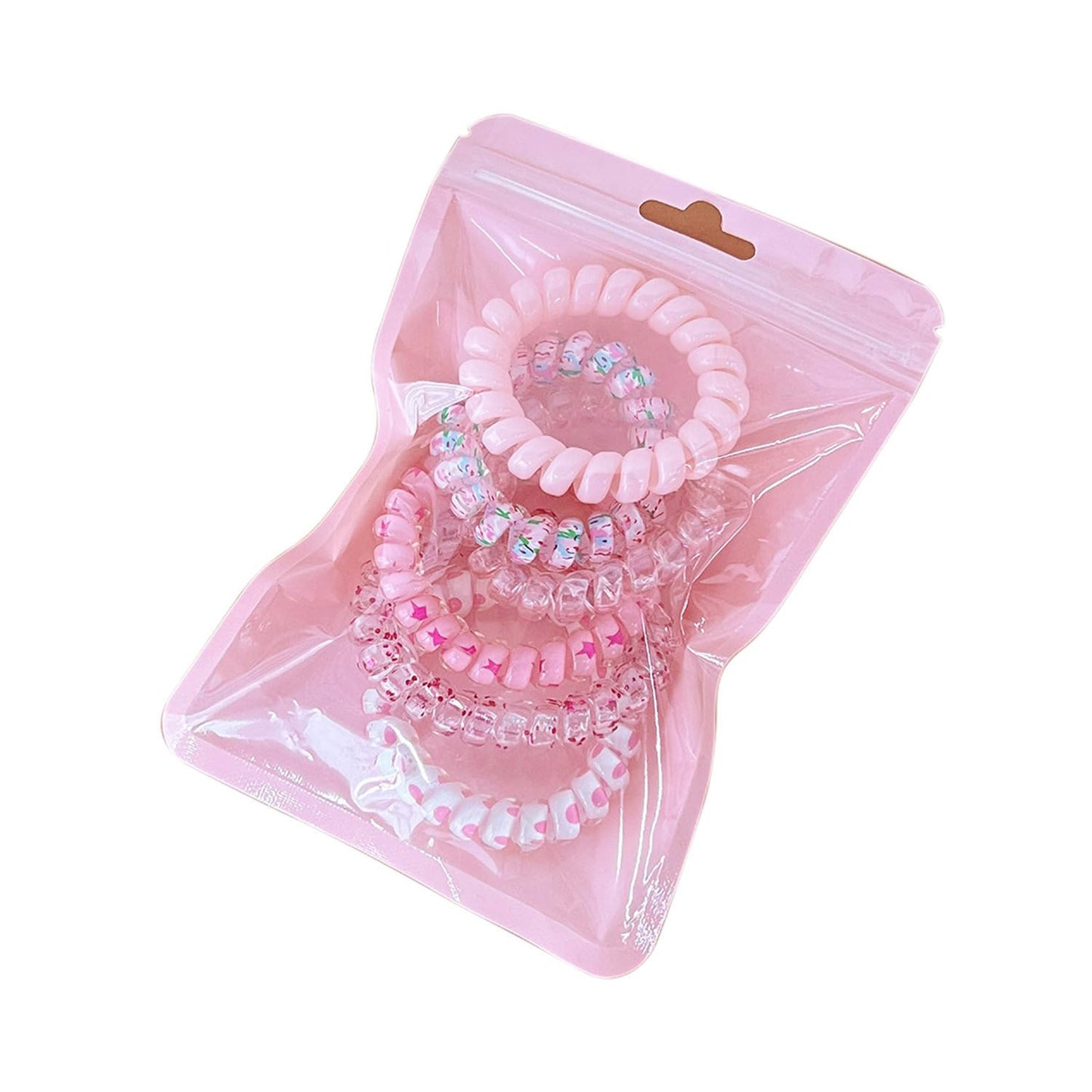 ELASTIC SPIRAL CLEAR HAIR TIE 6PCS IN PER CASE RB4222 (12PC)