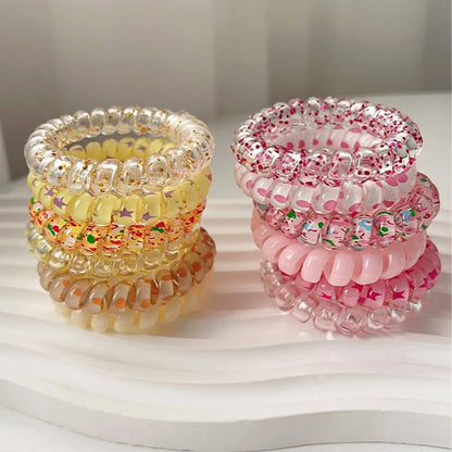 ELASTIC SPIRAL CLEAR HAIR TIE 6PCS IN PER CASE RB4222 (12PC)