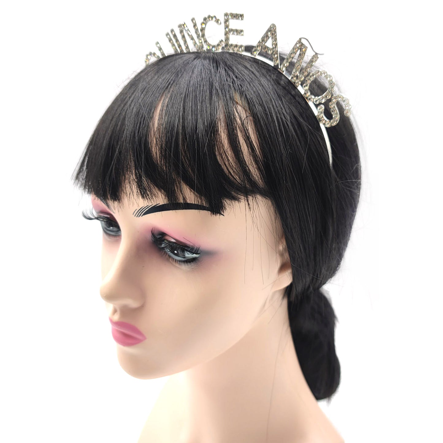 IRON ALLOY RHINESTONE MIS QUINCE ANOS HEADBAND HB3117-7 (12PC)