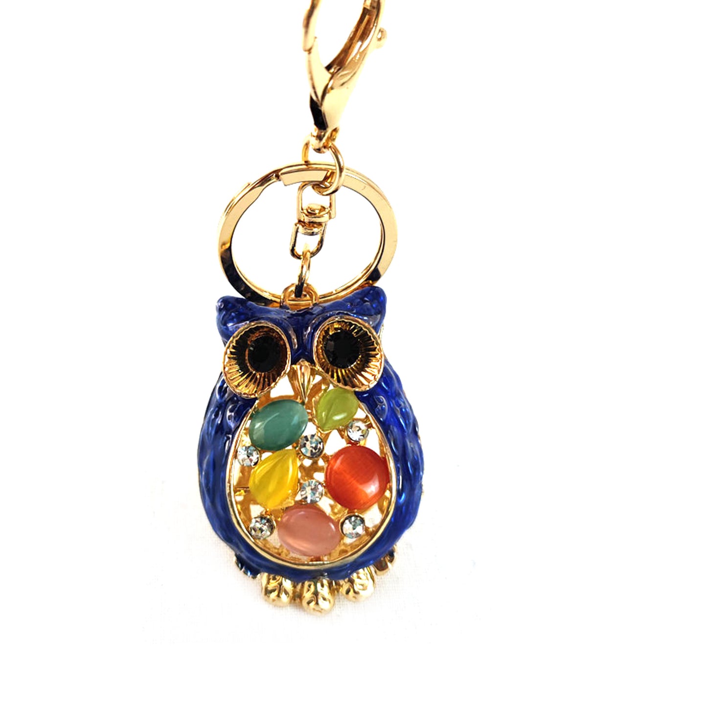 COLOR STONE OWL KEY CHAIN KC31012-23 (12PC)