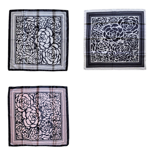 SATIN SCARVES WITH BIG FLOWER PATTERN ST4612-8 (12PC)