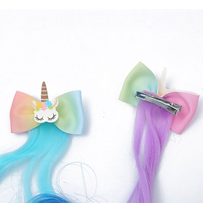 OMBRE WIG UNICORN RIBBON HAIR DECORATION 21015-23 (12PC)