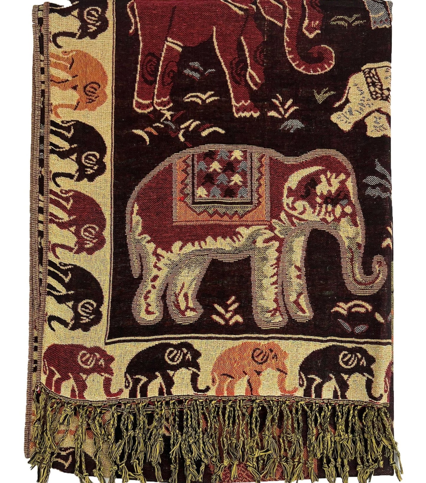 METALLIC PASHMINA ELEPHANT PATTERN GM35 (12PC)