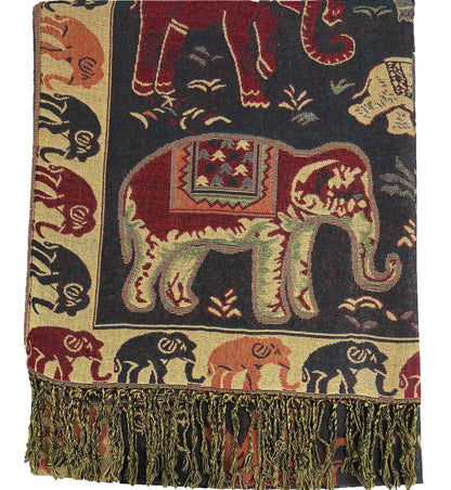 METALLIC PASHMINA ELEPHANT PATTERN GM35 (12PC)