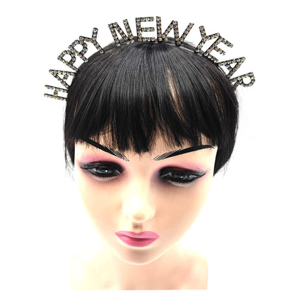 IRON ALLOY RHINESTONE HAPPY NEW YEAR HEADBAND TI3117-1 (12PC)