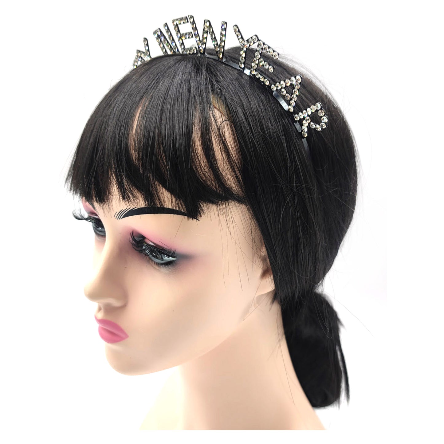 IRON ALLOY RHINESTONE HAPPY NEW YEAR HEADBAND TI3117-1 (12PC)