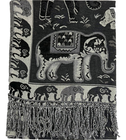 METALLIC PASHMINA ELEPHANT PATTERN GM35 (12PC)