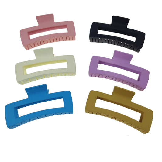 5 INCHES JUMBO SQUARE CLAW CLIP 6 COLOR MIX HC31025-2 (12PC)